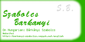 szabolcs barkanyi business card