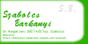 szabolcs barkanyi business card